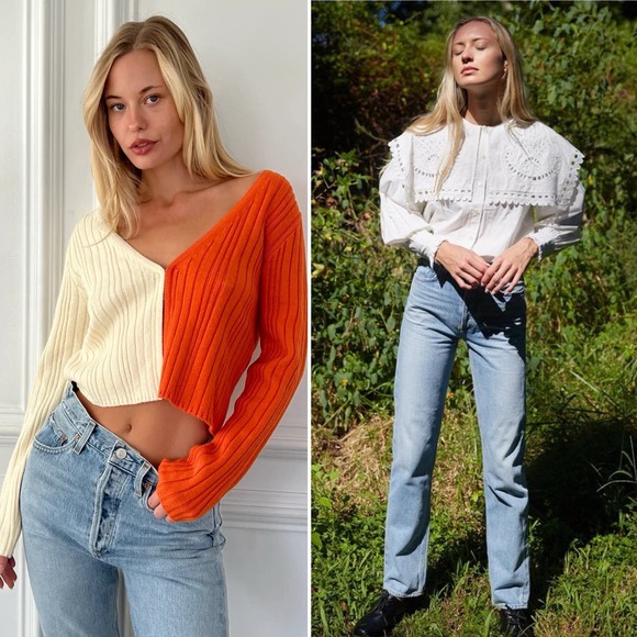 Agolde Denim - AGOLDE 90s Pinch Waist Jeans Distressed High Rise Straight Soundwave Size 26